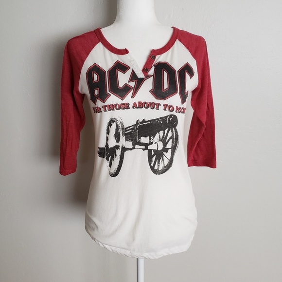 AC/DC Tops - ❤ AC/DC Those About To Rock Cannon Baseball Tee